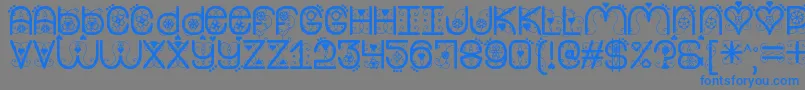 フォントMyValentineNowSt – 灰色の背景に青い文字