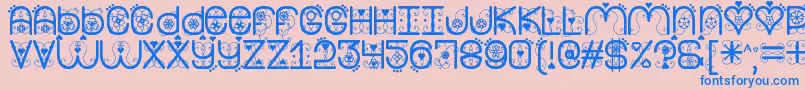 fuente MyValentineNowSt – Fuentes Azules Sobre Fondo Rosa