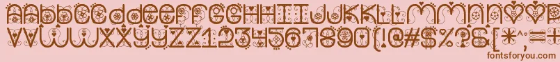 MyValentineNowSt Font – Brown Fonts on Pink Background