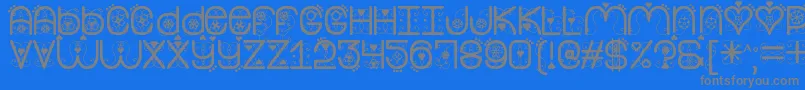 MyValentineNowSt Font – Gray Fonts on Blue Background