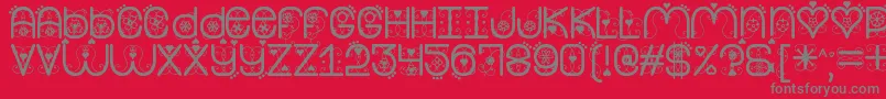 MyValentineNowSt Font – Gray Fonts on Red Background