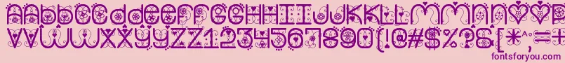 MyValentineNowSt-Schriftart – Violette Schriften auf rosa Hintergrund