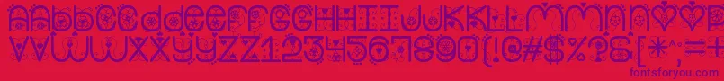 MyValentineNowSt Font – Purple Fonts on Red Background