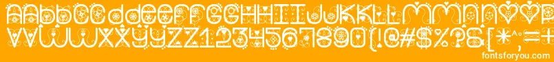 フォントMyValentineNowSt – オレンジの背景に白い文字
