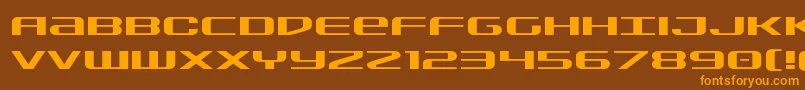 フォントSdfexpand – オレンジ色の文字が茶色の背景にあります。