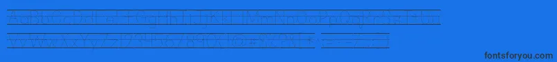 Kgprimarydotslinednospace-Schriftart – Schwarze Schriften auf blauem Hintergrund