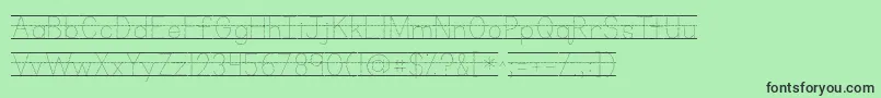 Шрифт Kgprimarydotslinednospace – чёрные шрифты на зелёном фоне