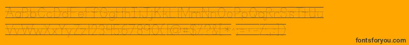 Kgprimarydotslinednospace Font – Black Fonts on Orange Background