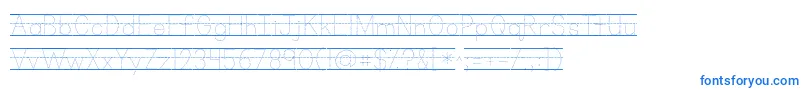 フォントKgprimarydotslinednospace – 白い背景に青い文字