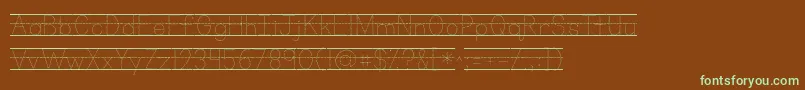 Шрифт Kgprimarydotslinednospace – зелёные шрифты на коричневом фоне