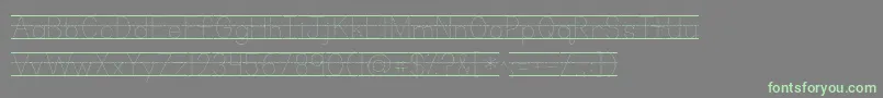 フォントKgprimarydotslinednospace – 灰色の背景に緑のフォント