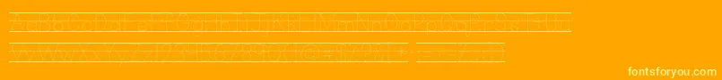 Kgprimarydotslinednospace-Schriftart – Gelbe Schriften auf orangefarbenem Hintergrund