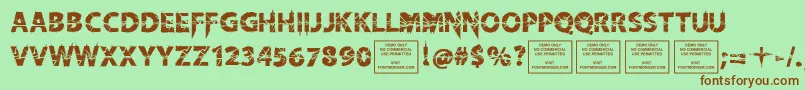 KnifefightballetRegular Font – Brown Fonts on Green Background