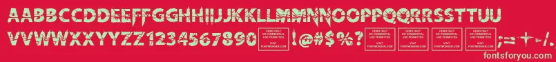 KnifefightballetRegular Font – Green Fonts on Red Background