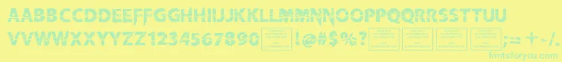 KnifefightballetRegular Font – Green Fonts on Yellow Background