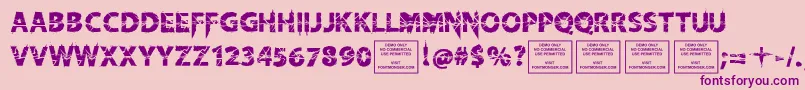 KnifefightballetRegular Font – Purple Fonts on Pink Background