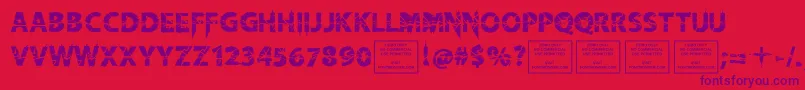 KnifefightballetRegular Font – Purple Fonts on Red Background