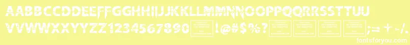 fuente KnifefightballetRegular – Fuentes Blancas Sobre Fondo Amarillo