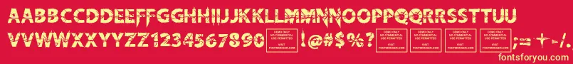 KnifefightballetRegular Font – Yellow Fonts on Red Background