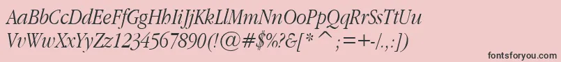 GaramondNarrowItalic Font – Black Fonts on Pink Background