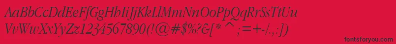 GaramondNarrowItalic Font – Black Fonts on Red Background
