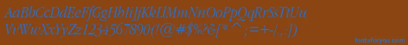 GaramondNarrowItalic Font – Blue Fonts on Brown Background