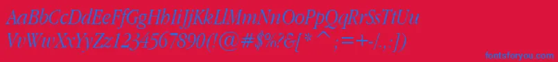 GaramondNarrowItalic Font – Blue Fonts on Red Background