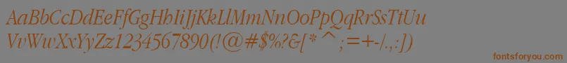 GaramondNarrowItalic Font – Brown Fonts on Gray Background