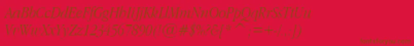 GaramondNarrowItalic Font – Brown Fonts on Red Background