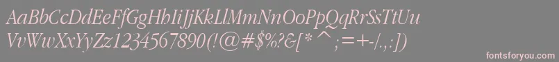 GaramondNarrowItalic Font – Pink Fonts on Gray Background