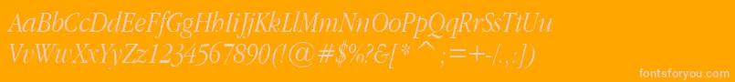 GaramondNarrowItalic Font – Pink Fonts on Orange Background
