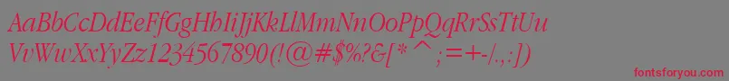 GaramondNarrowItalic Font – Red Fonts on Gray Background