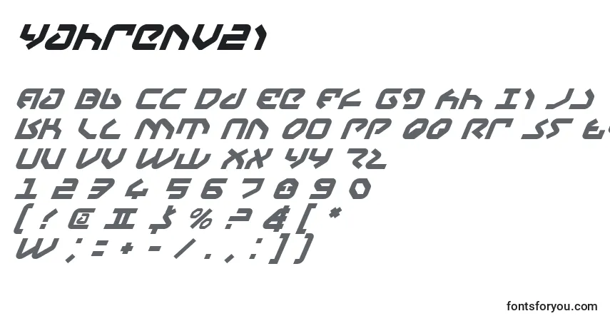 Шрифт Yahrenv2i – алфавит, цифры, специальные символы