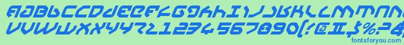 Шрифт Yahrenv2i – синие шрифты на зелёном фоне