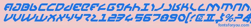 フォントYahrenv2i – ピンクの背景に青い文字