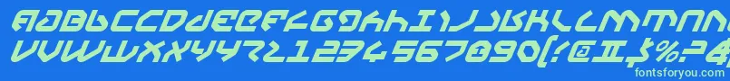 Yahrenv2i Font – Green Fonts on Blue Background