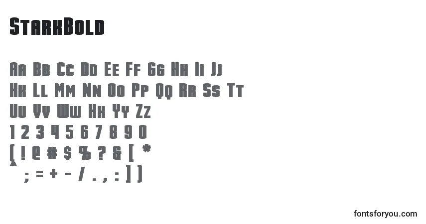 Шрифт StarkBold – алфавит, цифры, специальные символы
