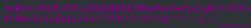 Czcionka AbctechBodoniMangle – fioletowe czcionki na czarnym tle