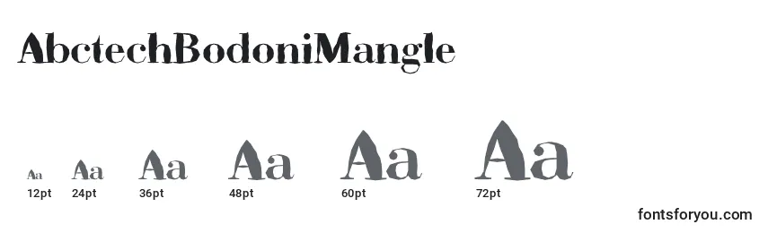 AbctechBodoniMangle Font Sizes