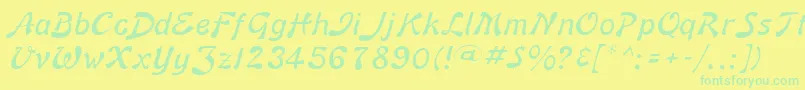 BannerLiteNormal Font – Green Fonts on Yellow Background