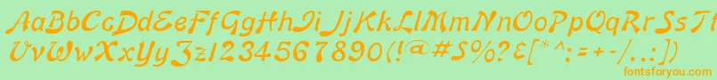 BannerLiteNormal Font – Orange Fonts on Green Background