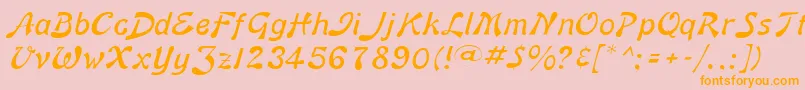 BannerLiteNormal Font – Orange Fonts on Pink Background