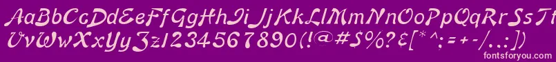 BannerLiteNormal Font – Pink Fonts on Purple Background