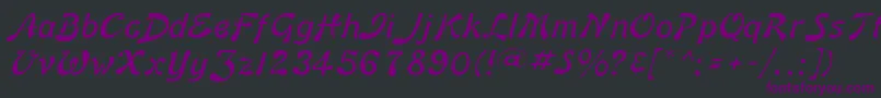 Czcionka BannerLiteNormal – fioletowe czcionki na czarnym tle