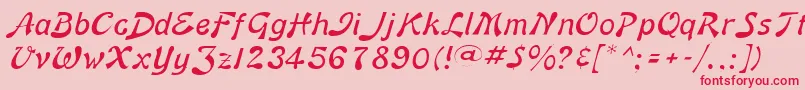 BannerLiteNormal Font – Red Fonts on Pink Background