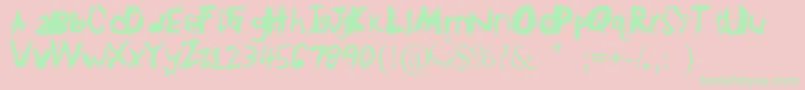 GlScratchy Font – Green Fonts on Pink Background