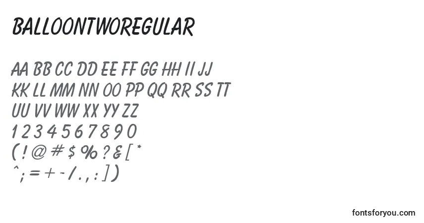 Шрифт BalloontwoRegular – алфавит, цифры, специальные символы