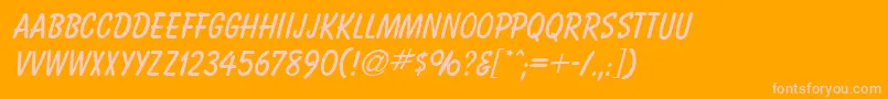 BalloontwoRegular-Schriftart – Rosa Schriften auf orangefarbenem Hintergrund