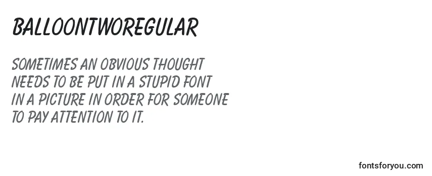 Review of the BalloontwoRegular Font