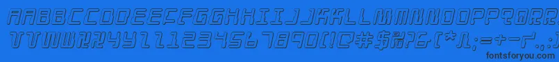 Droidlover3Di-Schriftart – Schwarze Schriften auf blauem Hintergrund